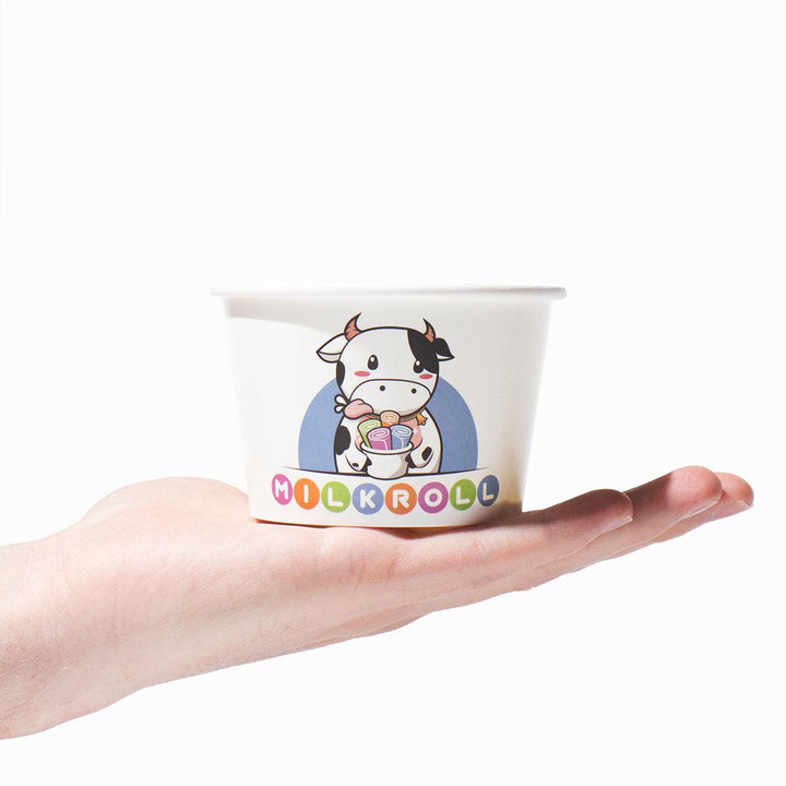 front view of custom ice cream cup