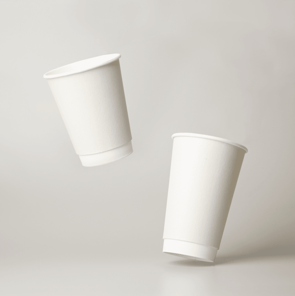 UNIQIFY® White Double-Wall Hot Paper Cups - 16 oz - HCF520116