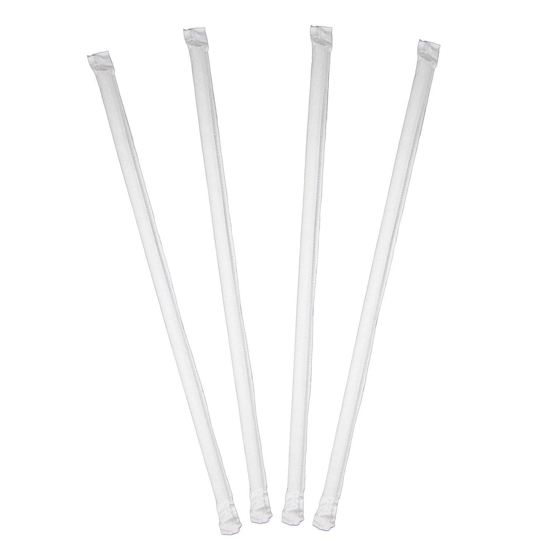 10in Clear Plastic Wrapped Straws - F023301WH10