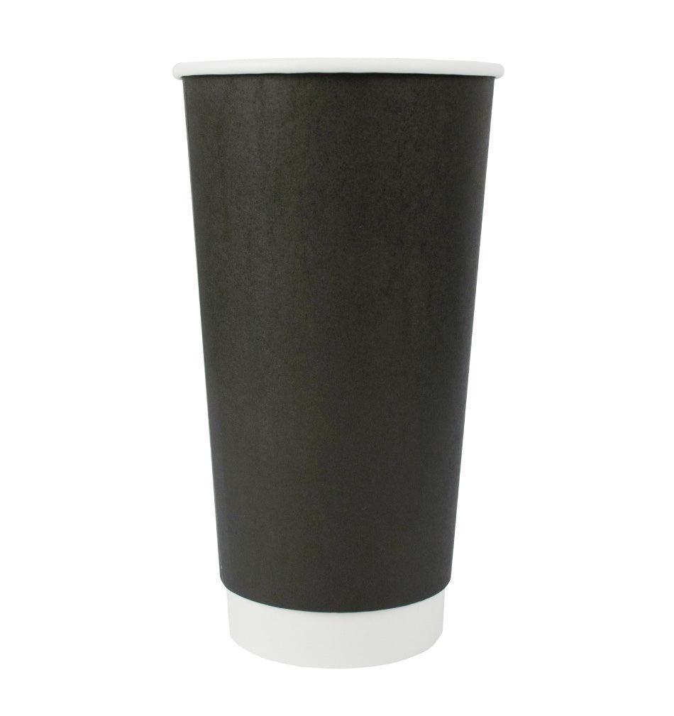 UNIQIFY® Double-Wall Black Hot Paper Cups - 20 oz - HCF120220