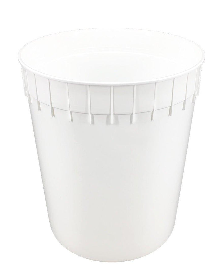 3 Gallon White Plastic Ice Cream Tubs (Without Lids) - 10 Count - LL722
