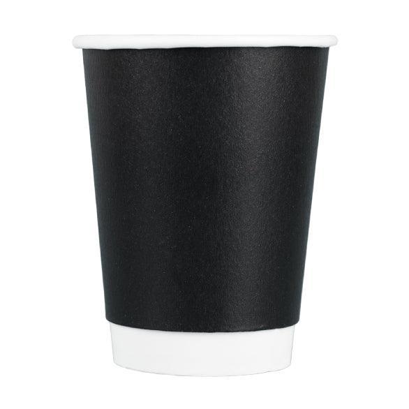UNIQIFY® 12 oz Double Wall Black Hot Paper Cup (90mm) - HCF120212