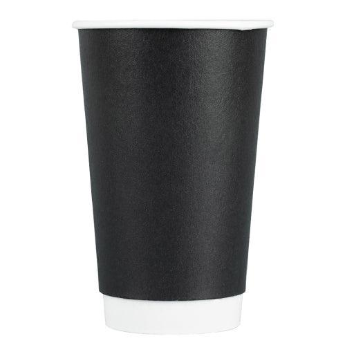 UNIQIFY® Double Wall-Black Hot Paper Cups - 16 oz - HCF120216