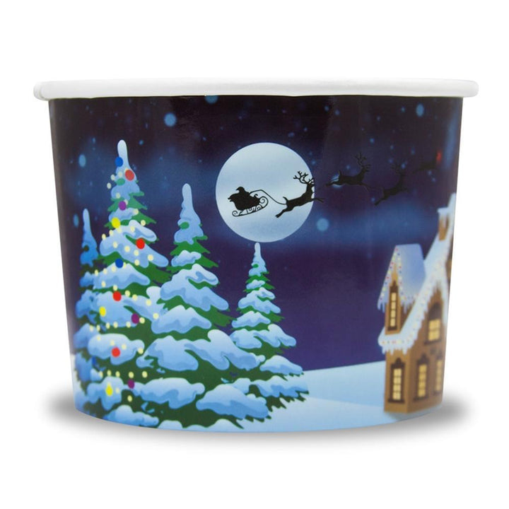 UNIQIFY® 12 oz Santa Claus is Coming Ice Cream Cups - SANTA12M