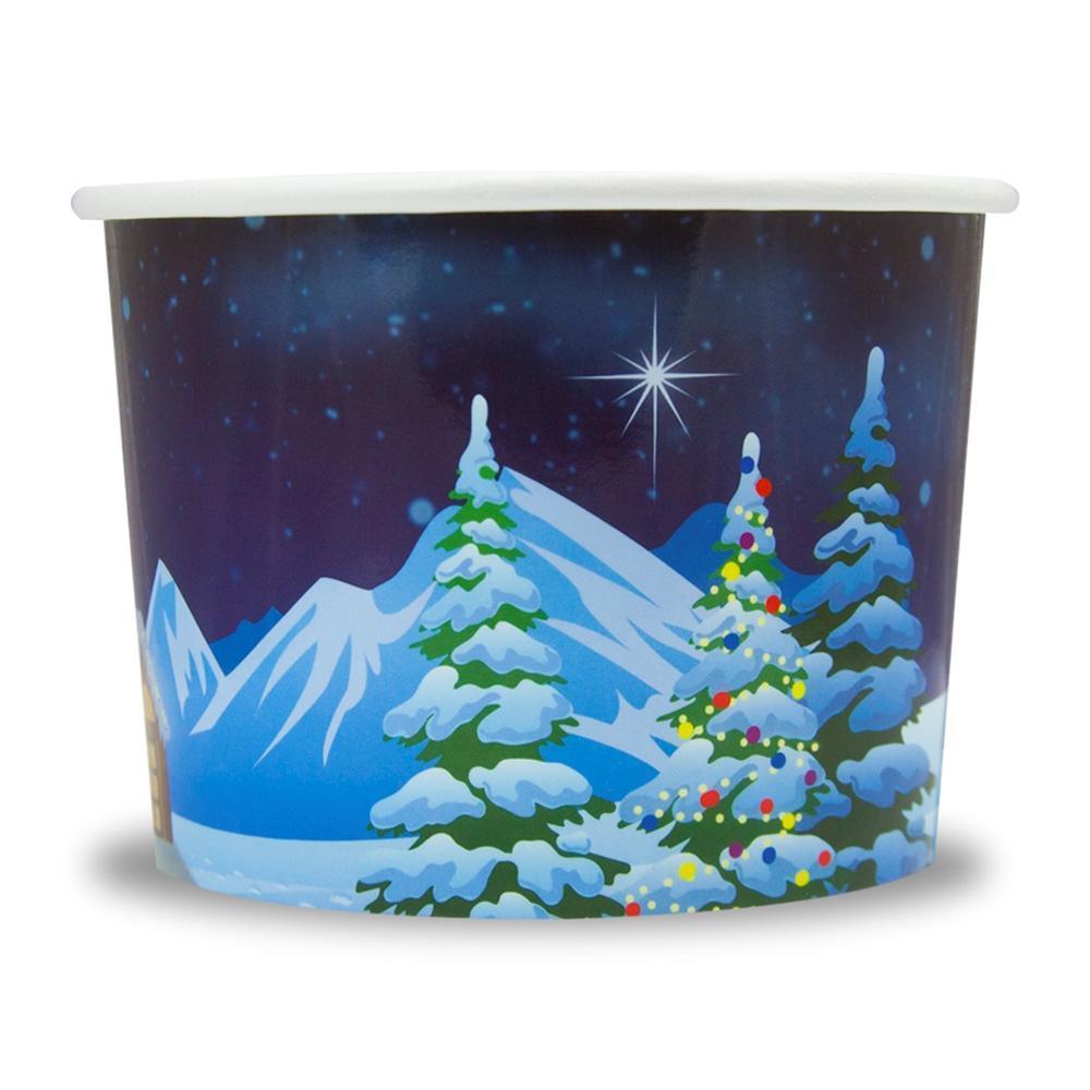 UNIQIFY® 12 oz Santa Claus is Coming Ice Cream Cups - SANTA12M