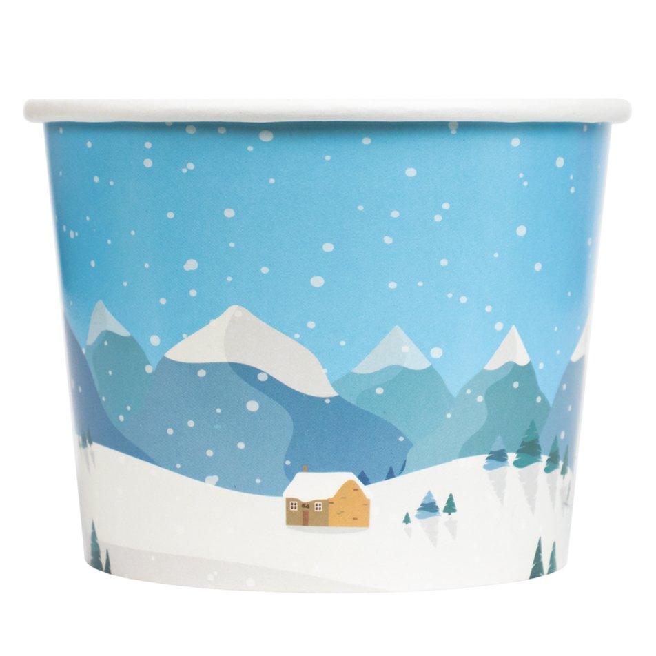 UNIQIFY® 12 oz Winter's Day Ice Cream Cups - WNTRDAY12M