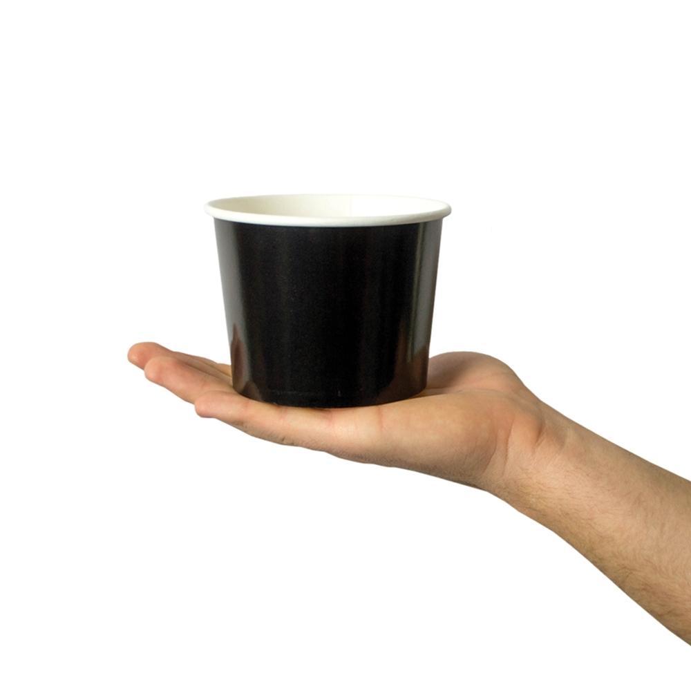 UNIQIFY® 16 oz Black Ice Cream Cups - 16BLCKFDSCUP