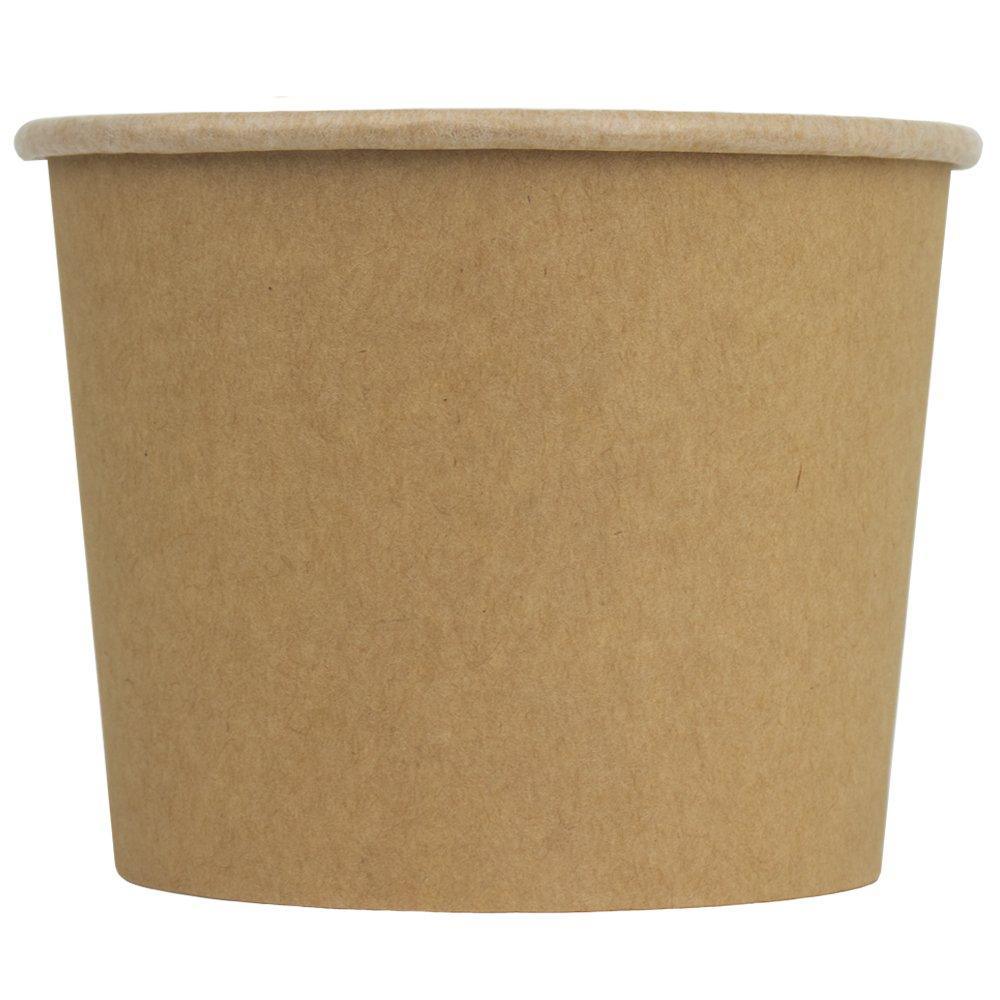 UNIQIFY® 16 oz Kraft Eco-Friendly Compostable Ice Cream Cups - 16ECOKRFTCUP
