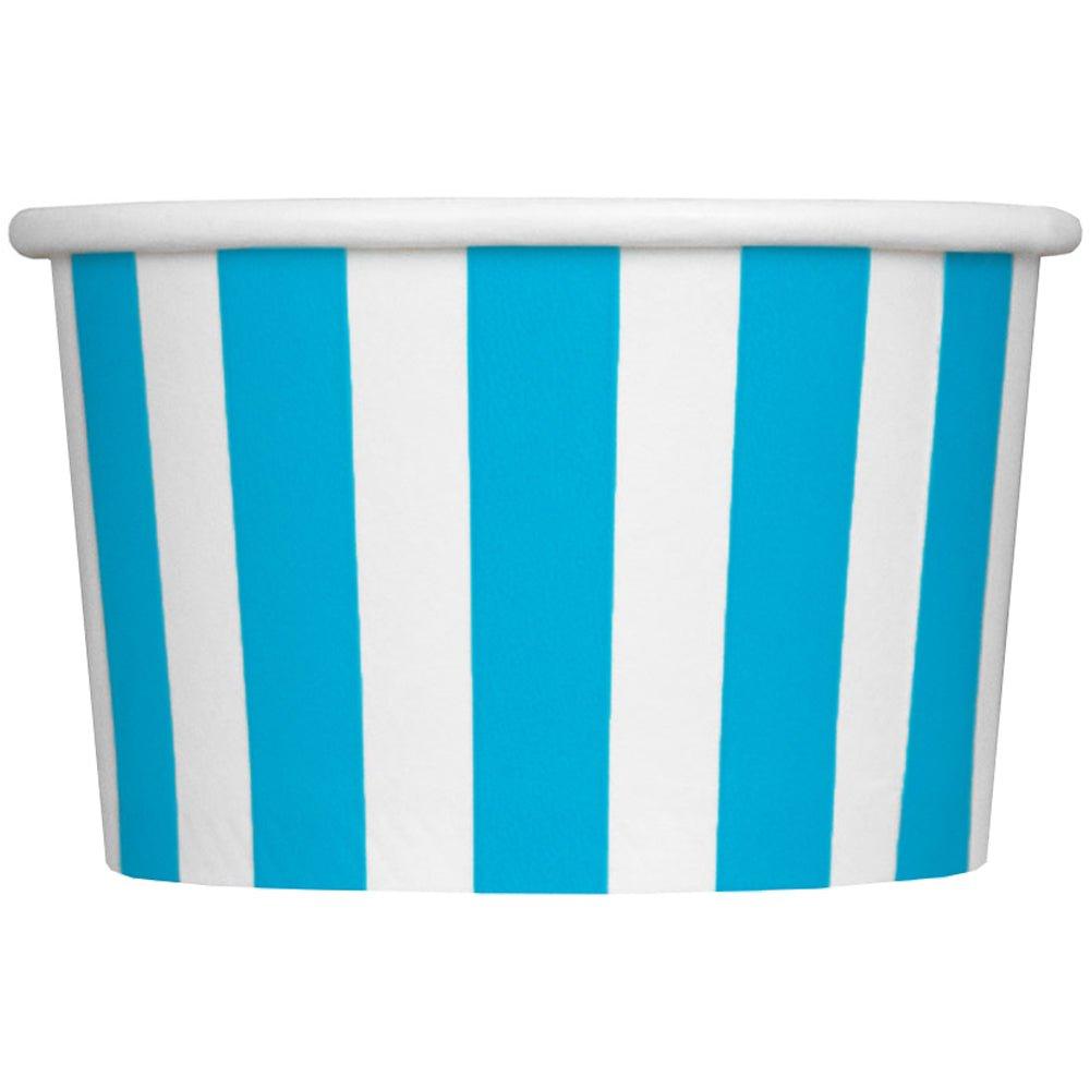 UNIQIFY® 4 oz Blue Striped Madness Ice Cream Cups - 04BLUESMADCUP