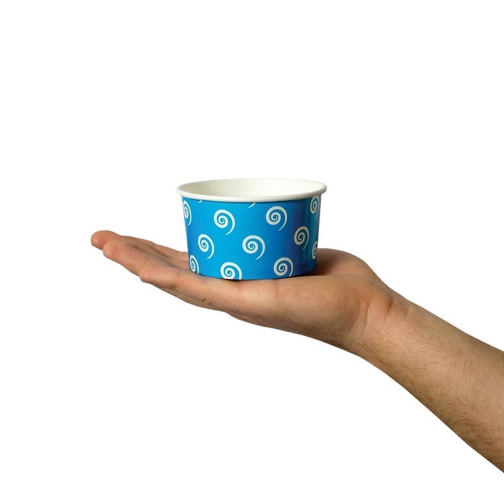 UNIQIFY® 6 oz Blue Swirls and Twirls Ice Cream Cups - 06BLUESW&TCUP