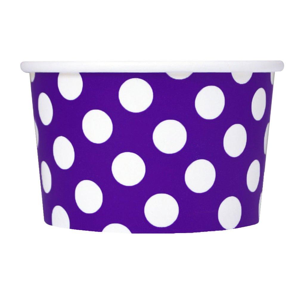 UNIQIFY® 6 oz Purple Polka Dotty Ice Cream Cups - 06PRPLPKDTCUP