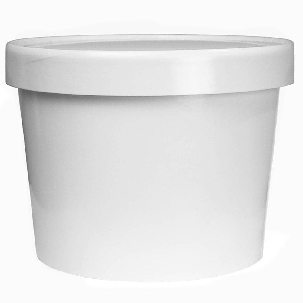 UNIQIFY® 8 oz White Ice Cream To Go Containers With Non-Vented Lids - WTGC08MNVH