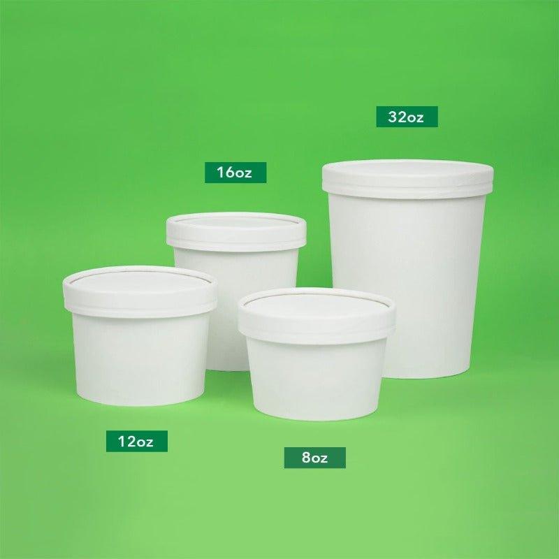 UNIQIFY® 8 oz Ice Cream To Go Containers With Non-Vented Lids - WTGC08MNVH