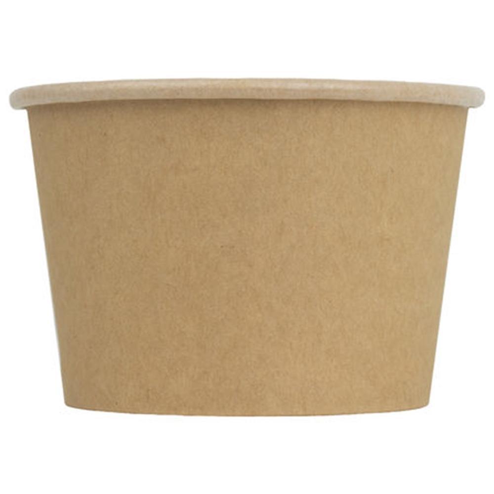 UNIQIFY® 8 oz Kraft Eco-Friendly Compostable Ice Cream Cups - 08ECOKRFTCUP