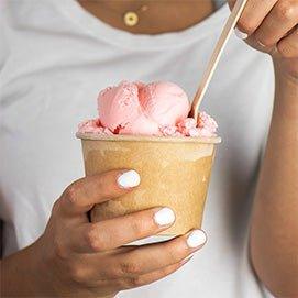 UNIQIFY® 8 oz Kraft Eco-Friendly Compostable Ice Cream Cups - 08ECOKRFTCUP