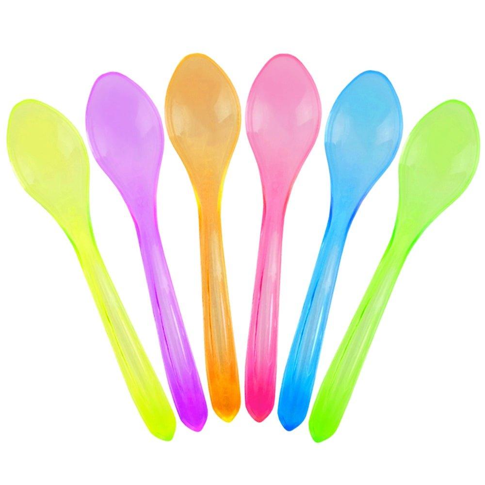 UNIQIFY® Transparent Mixed Curve Ice Cream Spoons - 62995