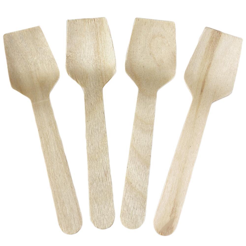 UNIQIFY® Wooden Gelato Spoons 3.75" - 65304