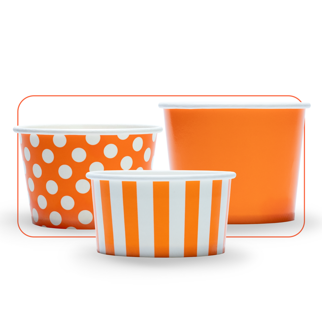 Orange Paper Ice Cream Cups