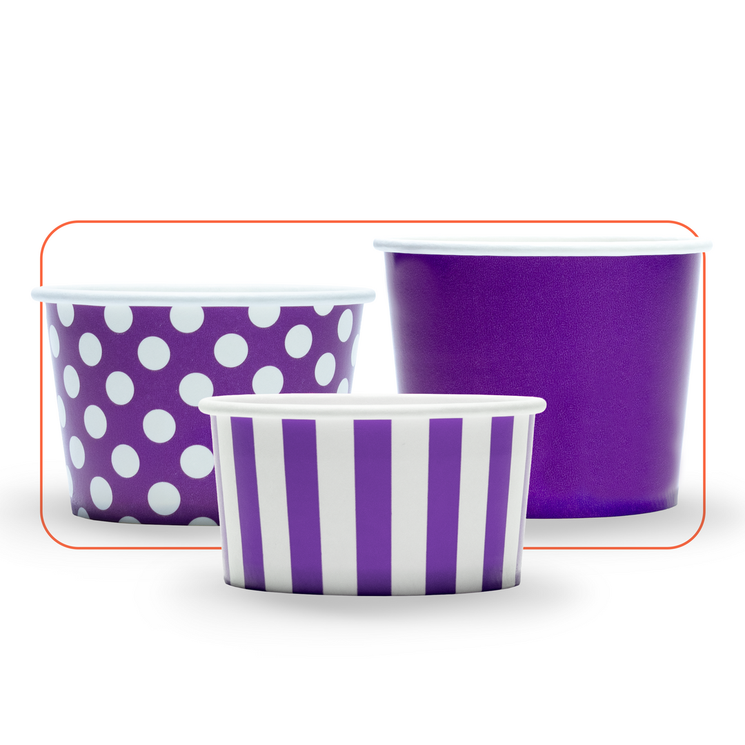 Purple Paper Ice Cream Cups