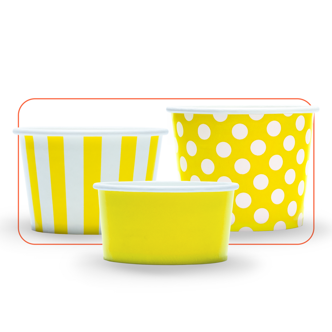 Yellow Paper Ice Cream Cups