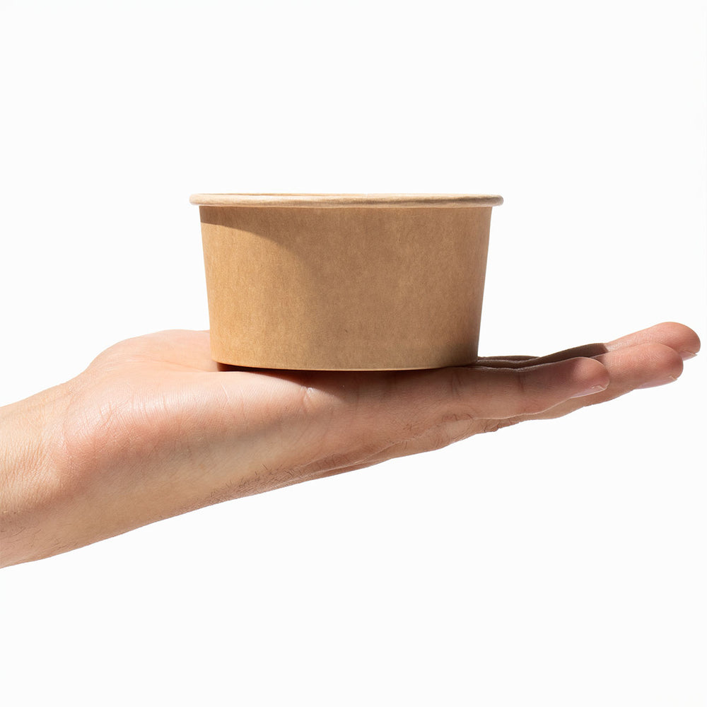 UNIQIFY 6 oz Kraft Eco-Friendly Compostable Ice Cream Cups - Frozen Dessert Supplies