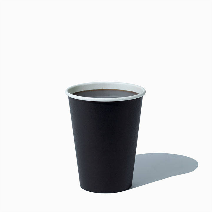 12 oz single wall black hot paper cup empty