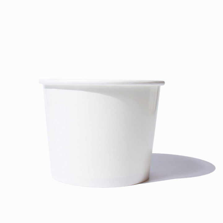 UNIQIFY 16 oz White Ice Cream Cups - Frozen Dessert Supplies