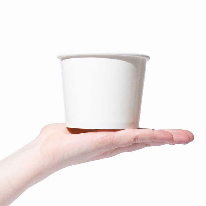 UNIQIFY 16 oz White Ice Cream Cups - Frozen Dessert Supplies