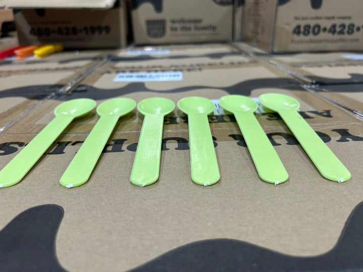 Green Heavy Duty Ice Cream Spoons (Cosmetic Blemishes) - 1000/Case