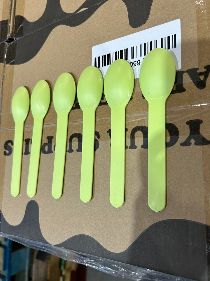 Green Heavy Duty Ice Cream Spoons (Cosmetic Blemishes) - 1000/Case