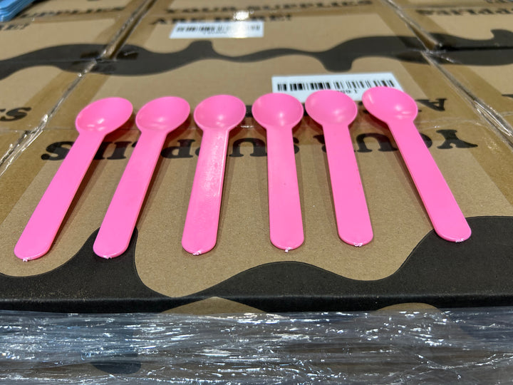 Pink Heavy Duty Ice Cream Spoons (Cosmetic Blemishes) - 1000/Case