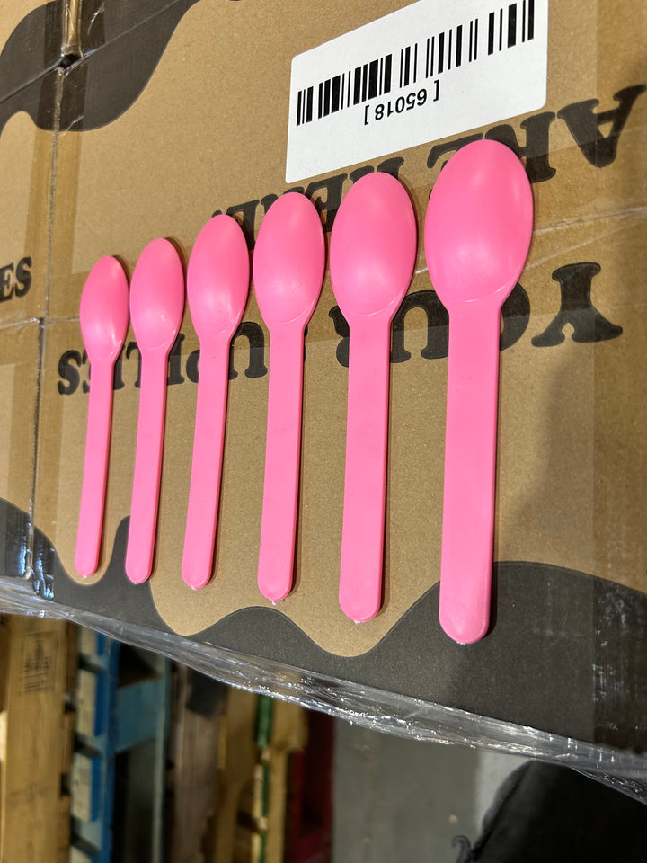 Pink Heavy Duty Ice Cream Spoons (Cosmetic Blemishes) - 1000/Case