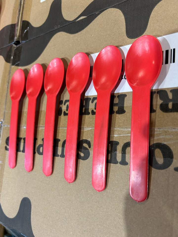 Red Heavy Duty Ice Cream Spoons (Cosmetic Blemishes) - 1000/Case