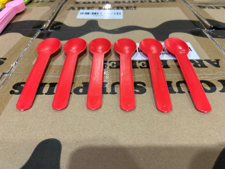 Red Heavy Duty Ice Cream Spoons (Cosmetic Blemishes) - 1000/Case
