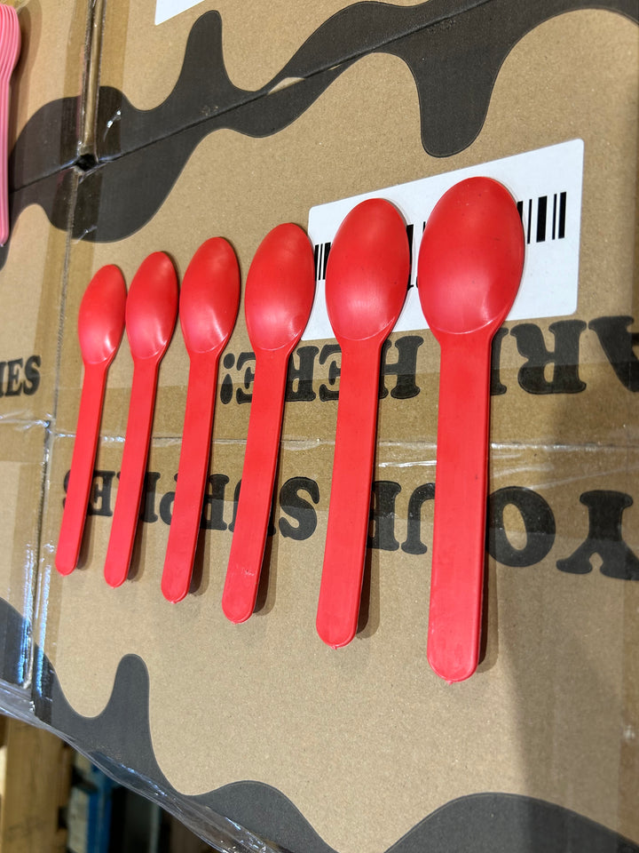 Red Heavy Duty Ice Cream Spoons (Cosmetic Blemishes) - 1000/Case