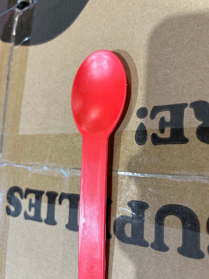 Red Heavy Duty Ice Cream Spoons (Cosmetic Blemishes) - 1000/Case