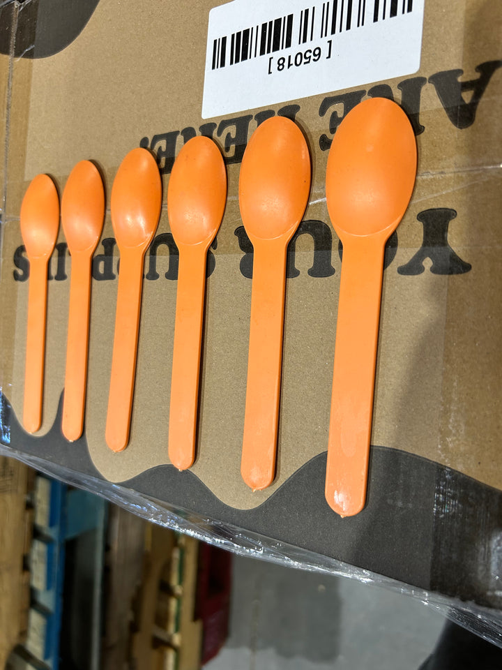 Orange Heavy Duty Ice Cream Spoons (Cosmetic Blemishes) - 1000/Case