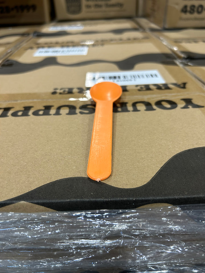 Orange Heavy Duty Ice Cream Spoons (Cosmetic Blemishes) - 1000/Case