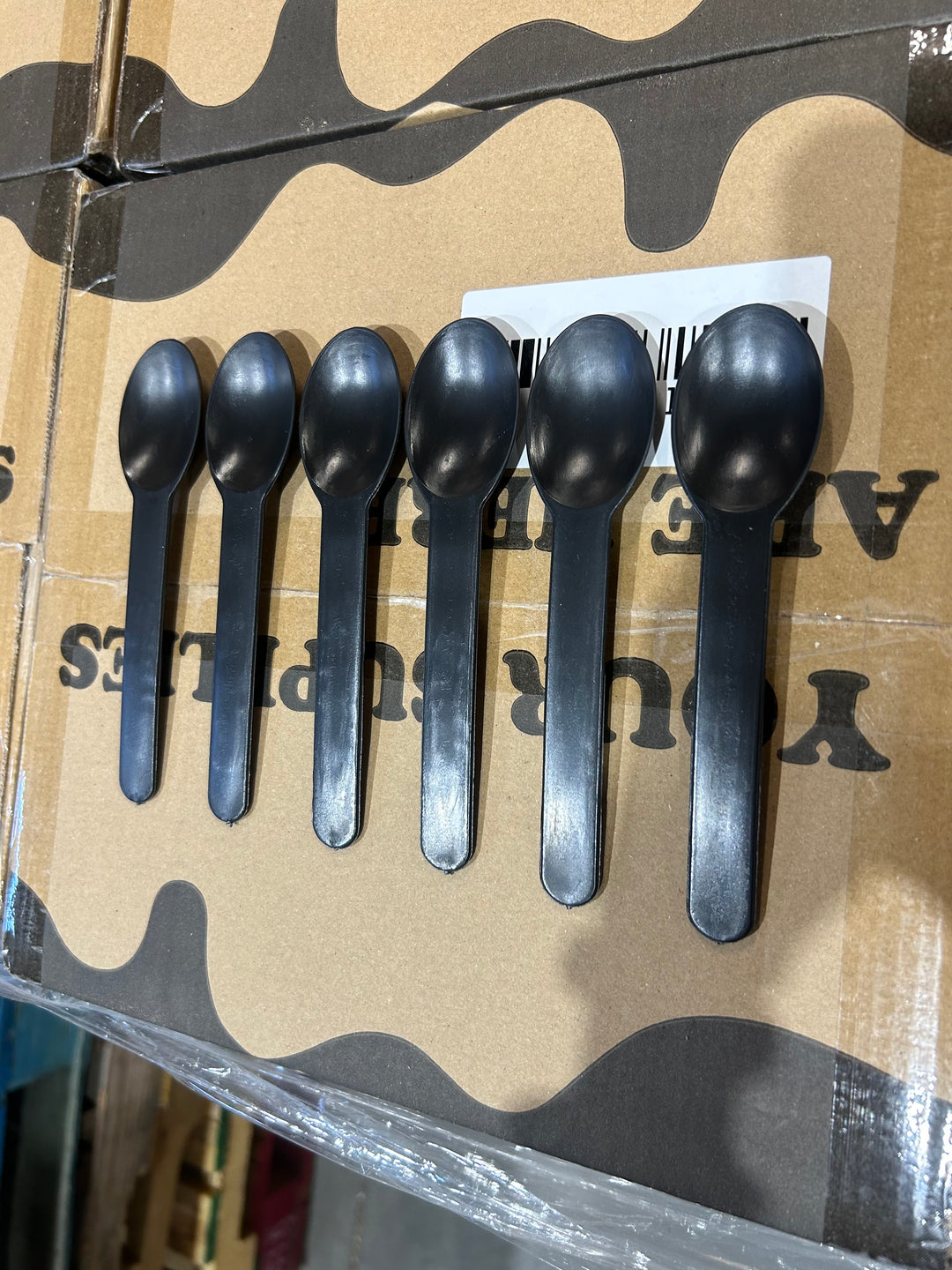 Black Heavy Duty Ice Cream Spoons (Cosmetic Blemishes) - 1000/Case