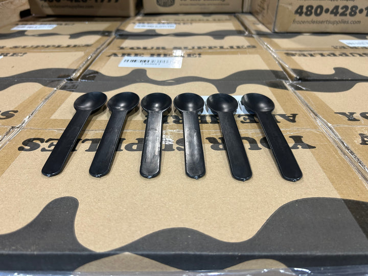 Black Heavy Duty Ice Cream Spoons (Cosmetic Blemishes) - 1000/Case