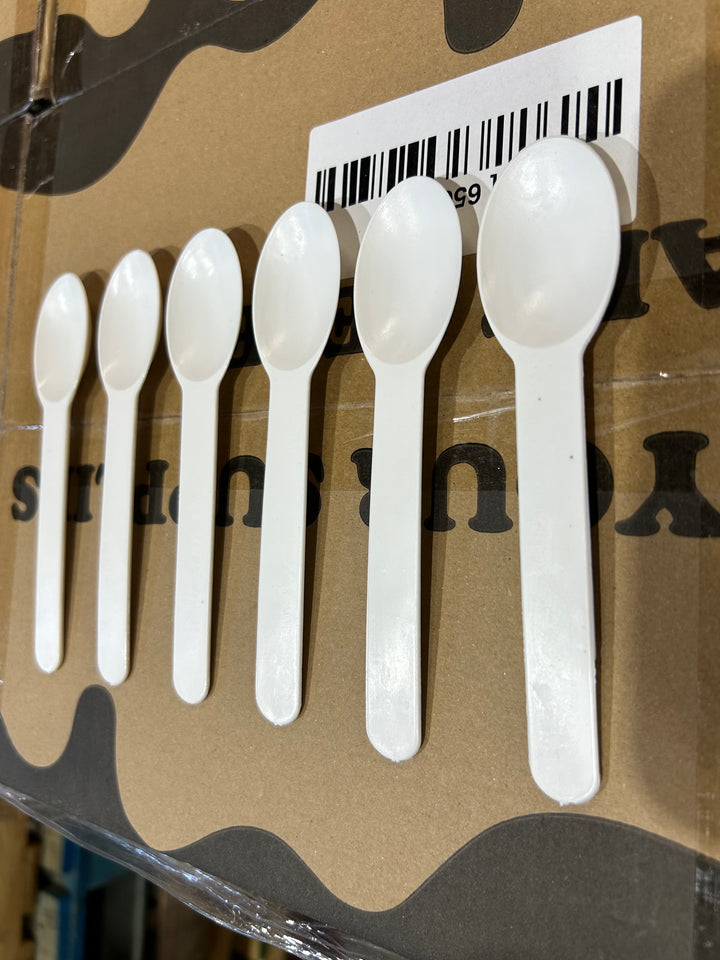 White Heavy Duty Ice Cream Spoons (Cosmetic Blemishes) - 1000/Case