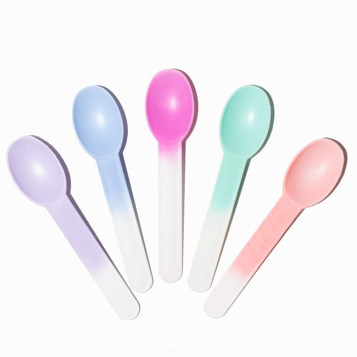 UNIQIFY Mixed Pastel Color Changing Heavy Duty Spoons - Frozen Dessert Supplies