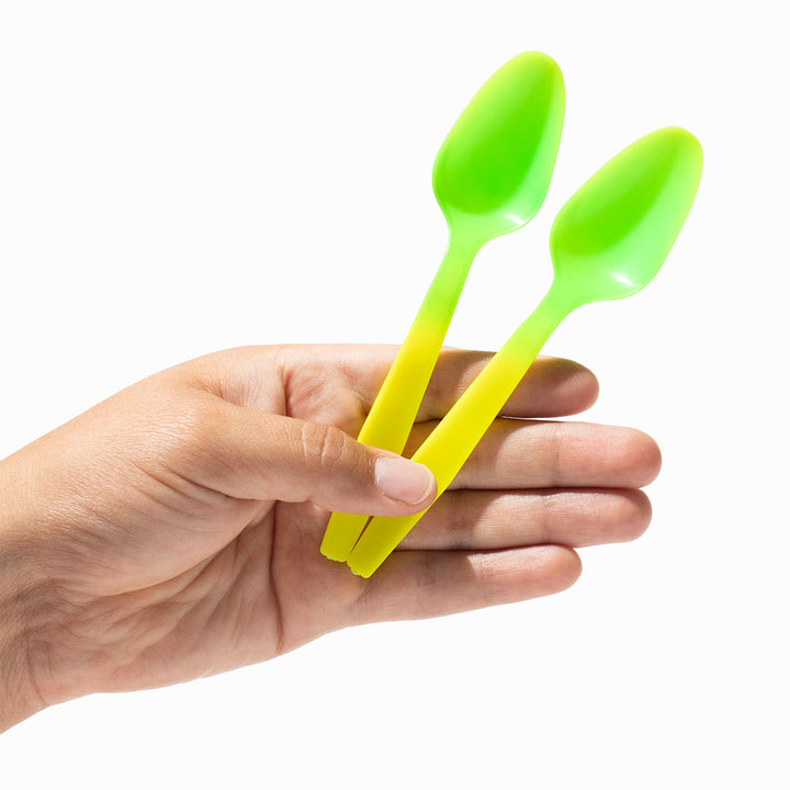 UNIQIFY® Crazy Color Changing Spoons - Yellow to Green - 1000/Case