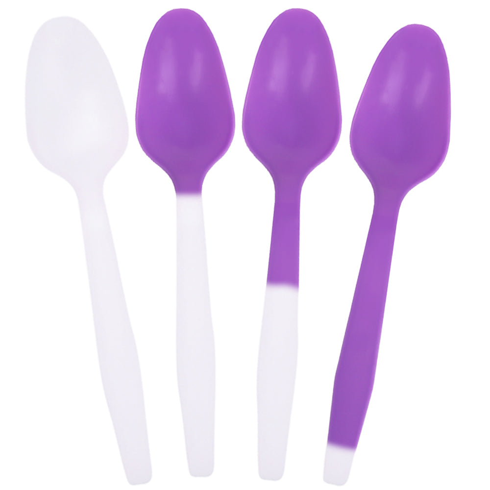 uniq color changing dessert spoons white to purple