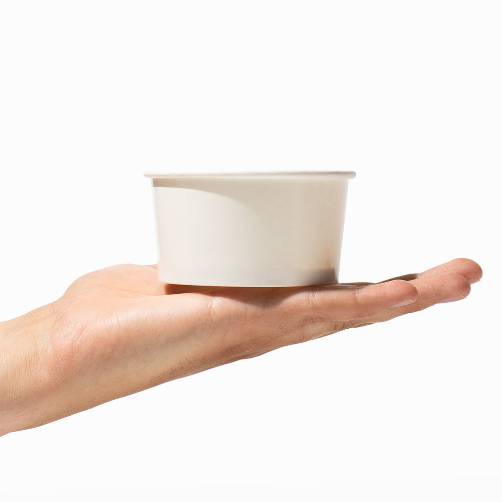 UNIQIFY 5 oz White Ice Cream Cups - Frozen Dessert Supplies