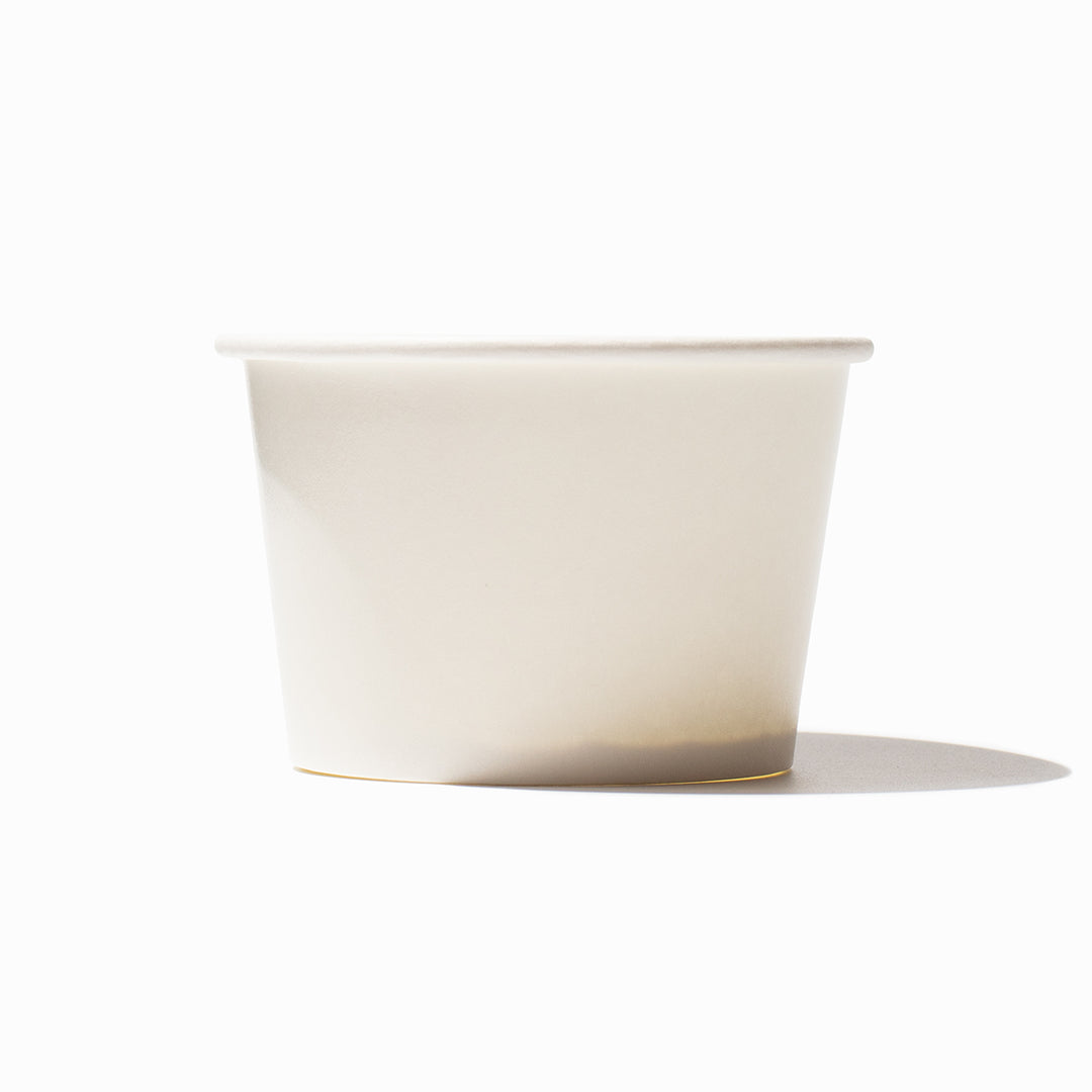 UNIQIFY 8 oz White Ice Cream Cups - Frozen Dessert Supplies