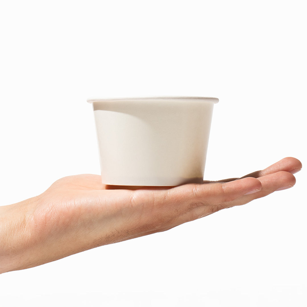 UNIQIFY 8 oz White Ice Cream Cups - Frozen Dessert Supplies