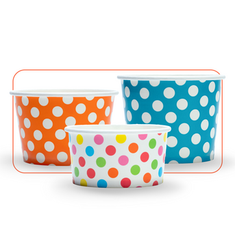 Polka Dot Paper Ice Cream Cups