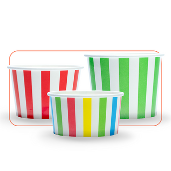 Striped Madness Paper Ice Cream Cups