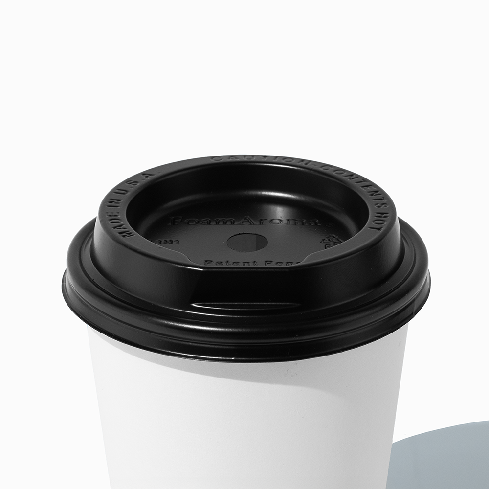 Black Hot Cup Lids by FoamAroma